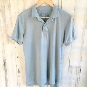 NWOT Save Khaki Polo Knit Shirt MEN's Blue Tee Short Sleeve Made in USA